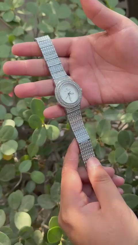 Rilings Quartz Diamond-Style Silver Watch